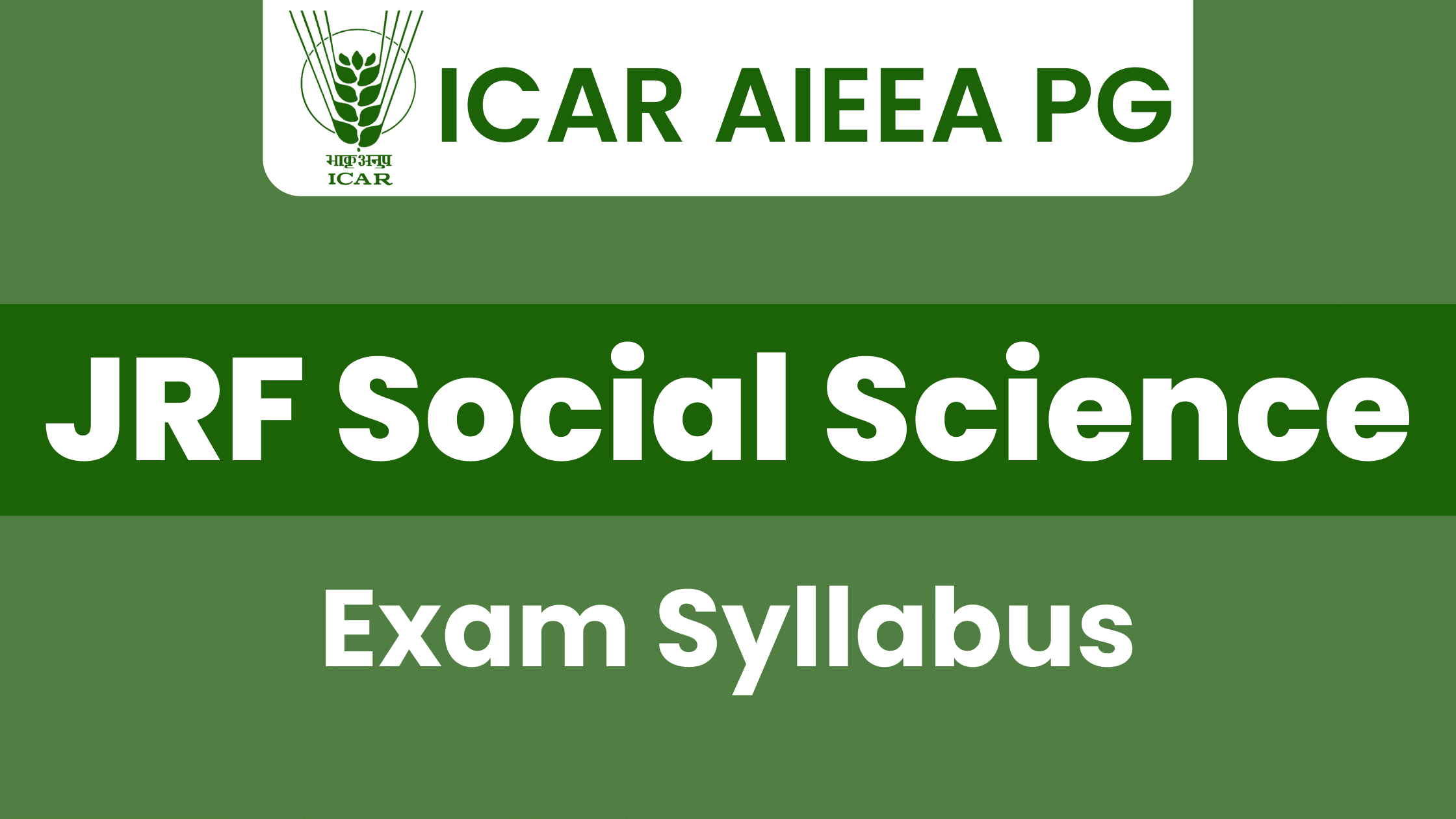ICAR JRF Social Science Syllabus 2024