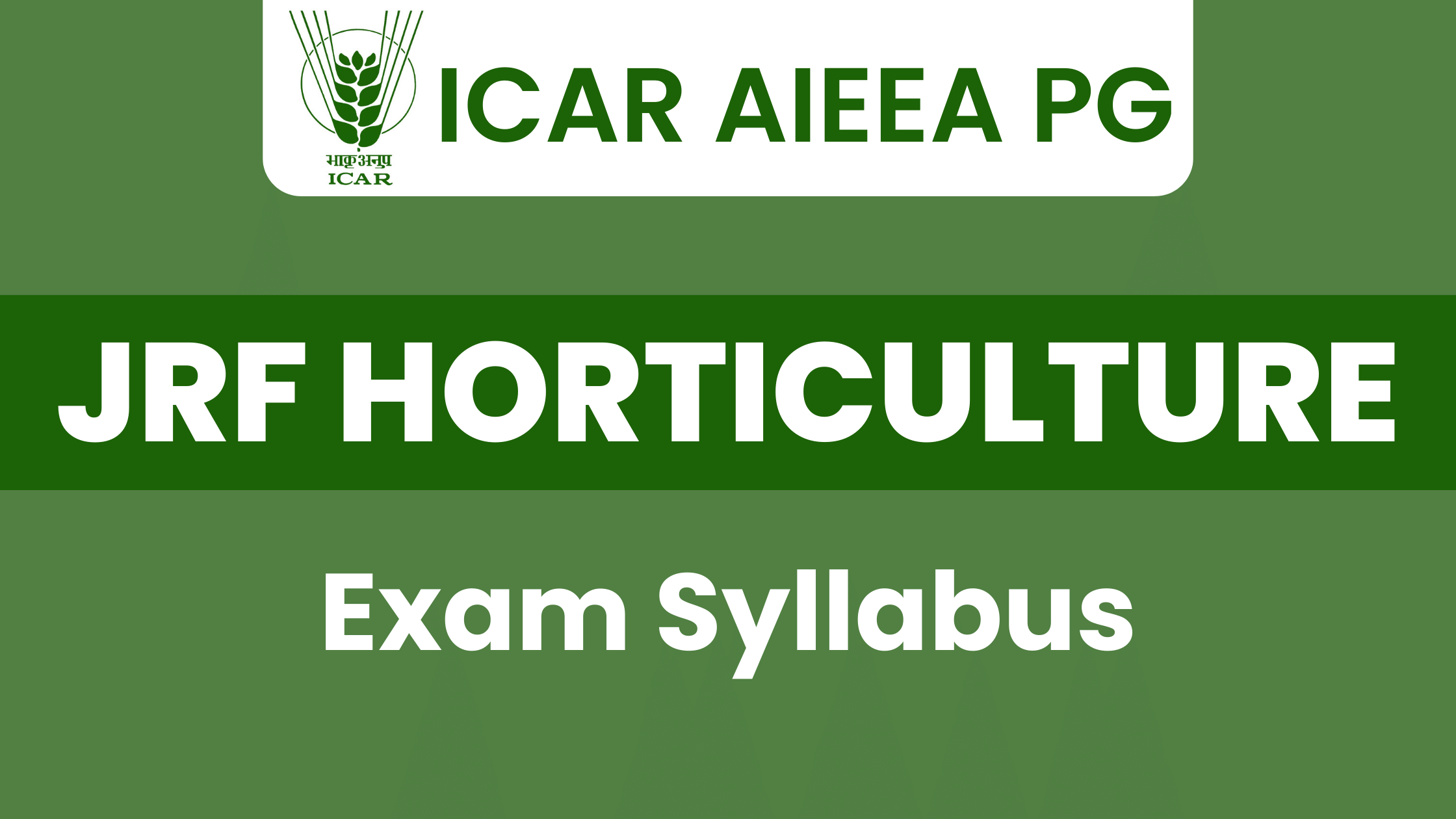 icar jrf horticulture syllabus