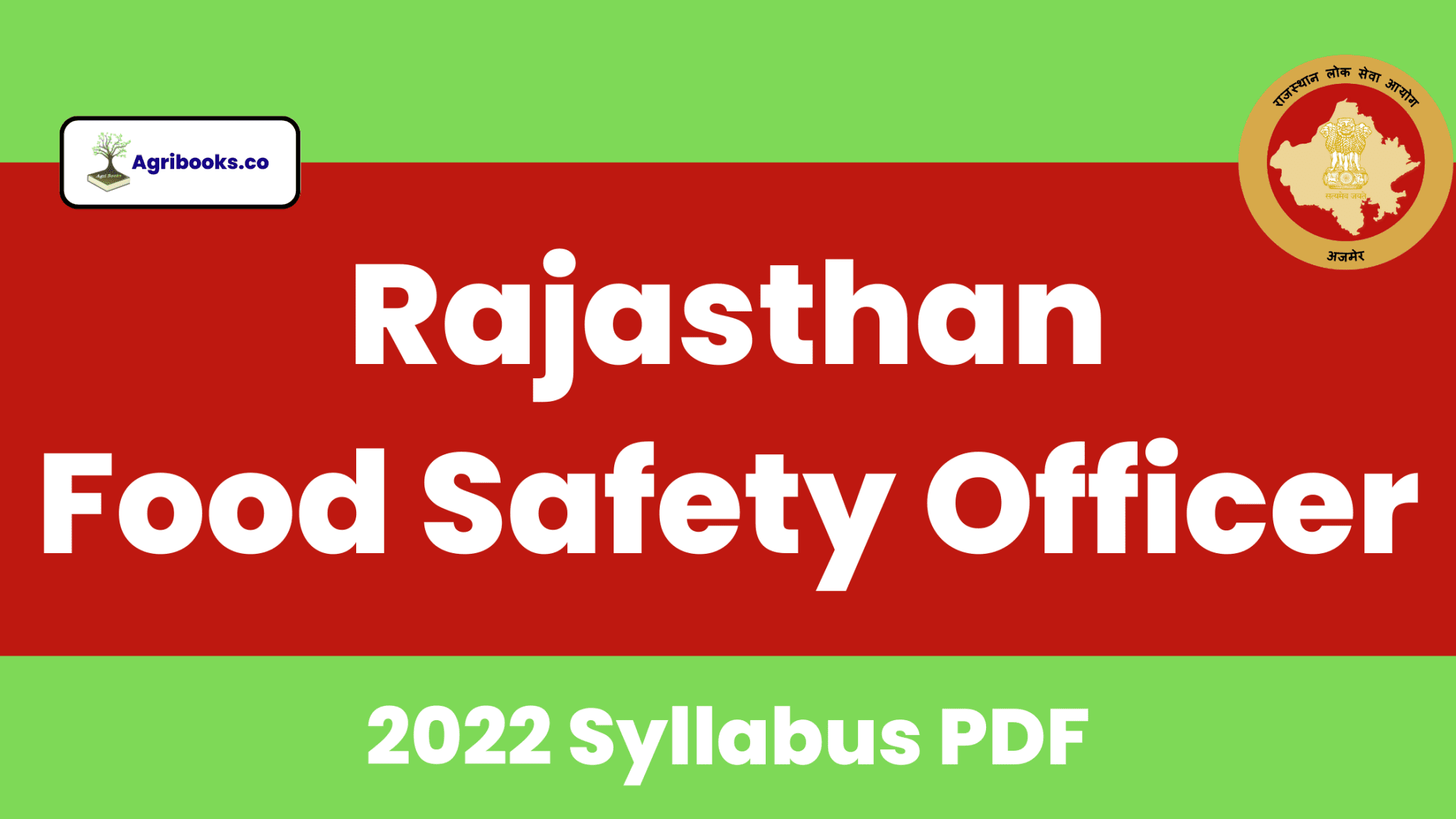 RPSC Food Safety Officer Syllabus PDF 2022 Agri Books