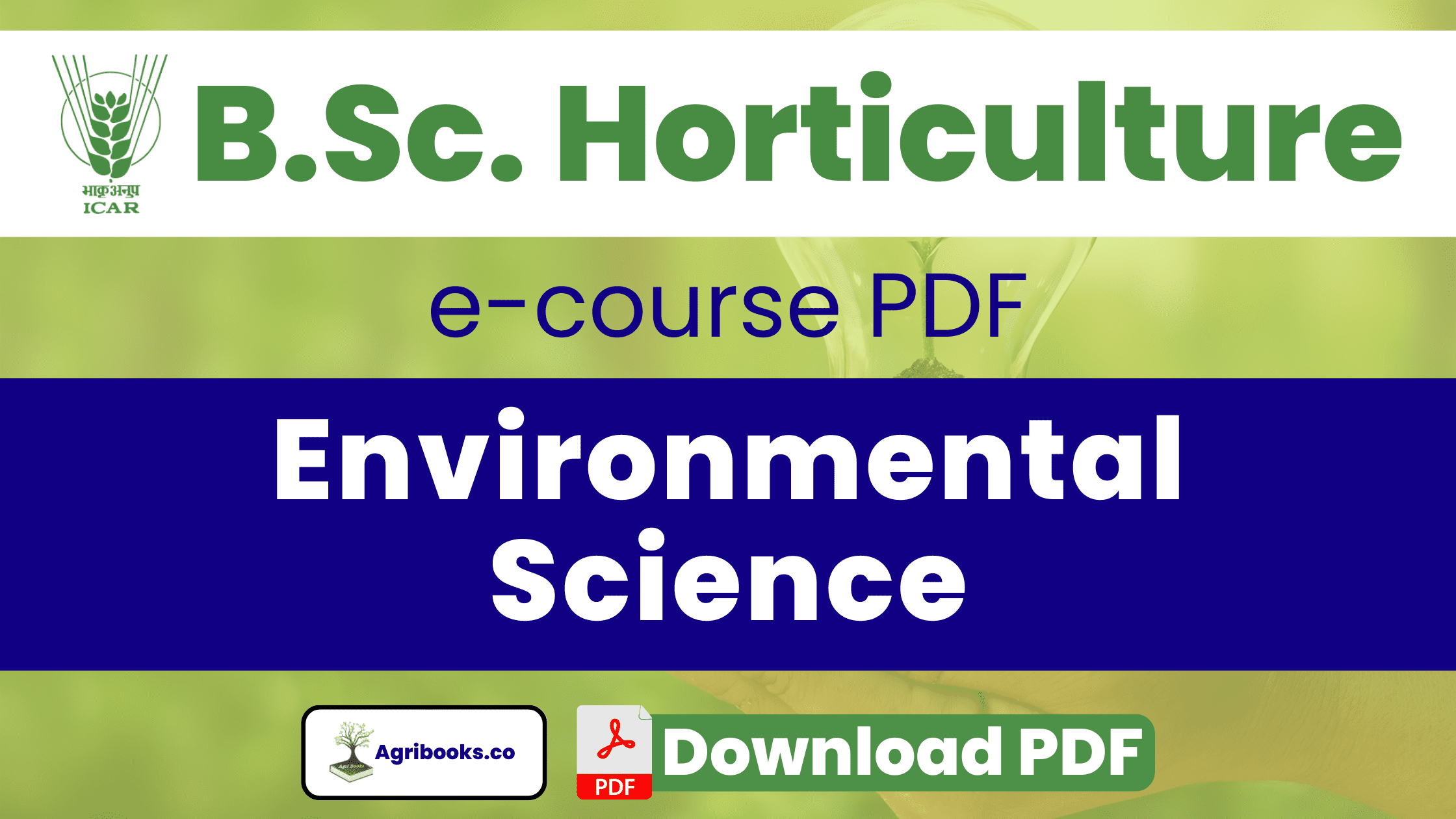 Environmental Science BSc Horticulture PDF Download
