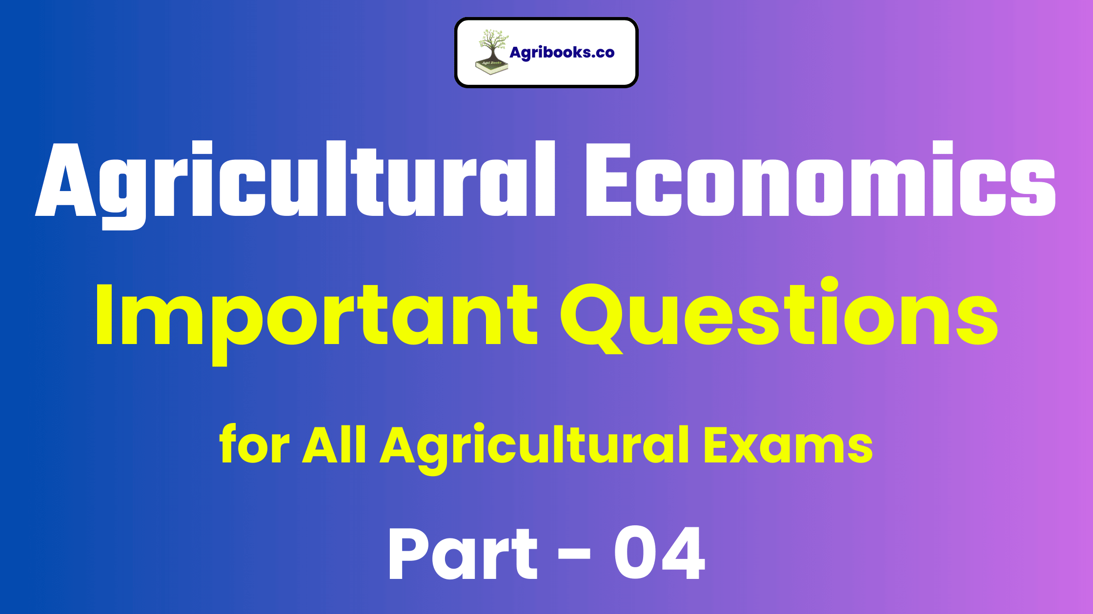 Agricultural Economics Quiz