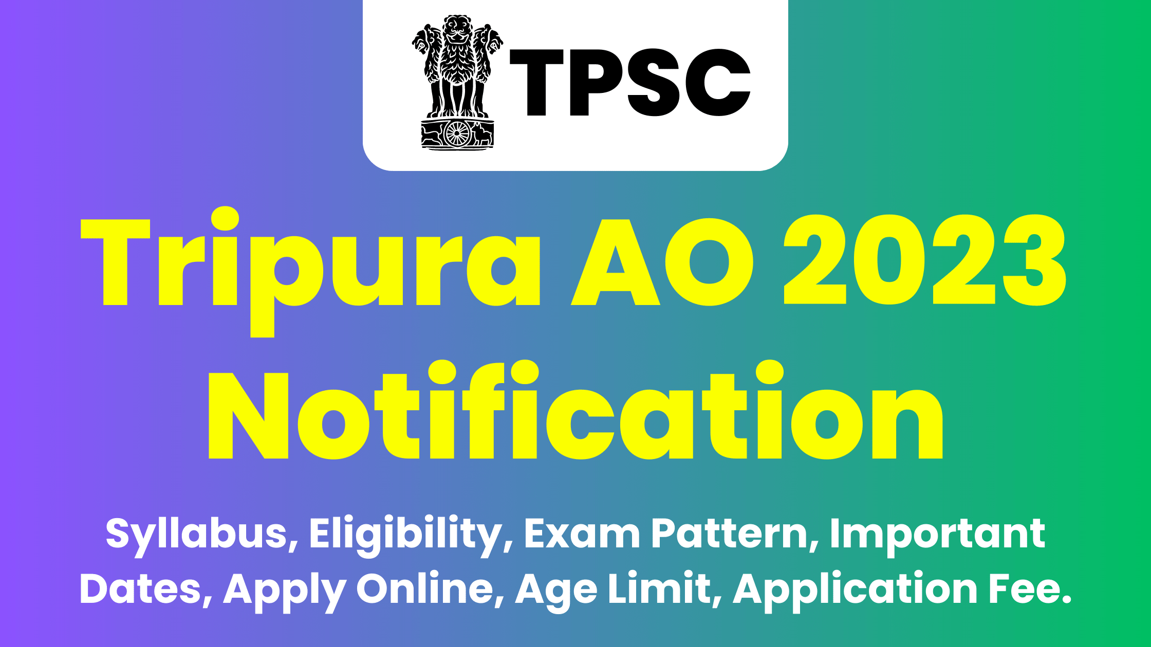 TPSC Agriculture Officer Recruitment 2023, Eligibility, Pattern