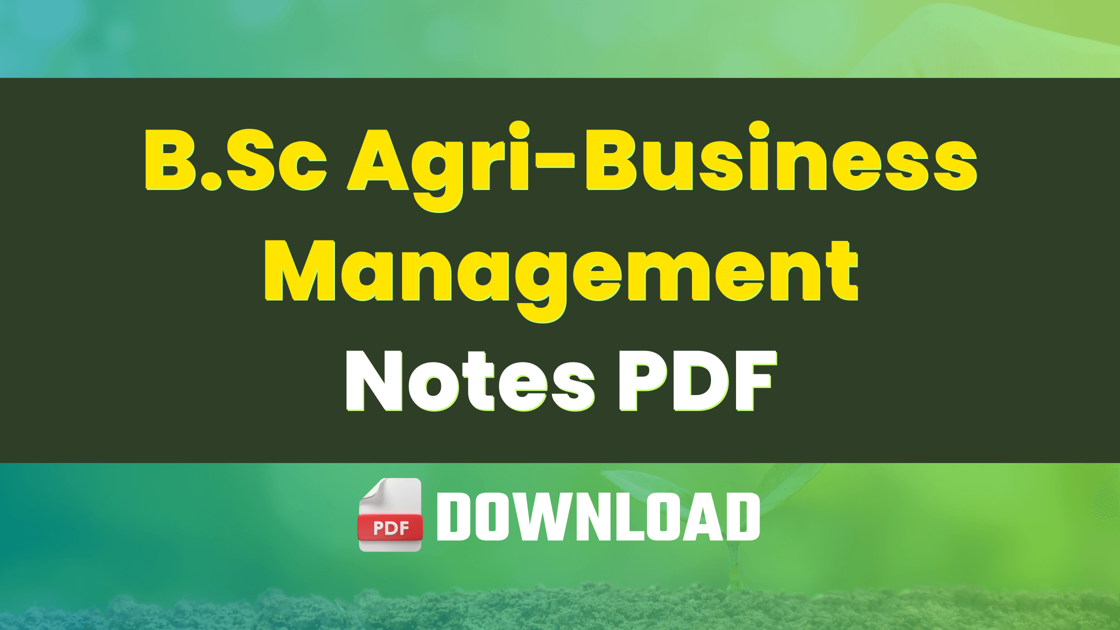 agri business management notes pdf