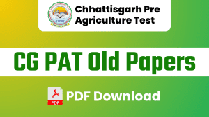 CG PAT Previous Year Question Paper PDF