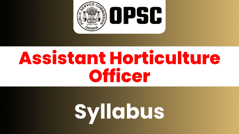 OPSC Assistant Horticulture Officer Syllabus 2023 - Agri Books