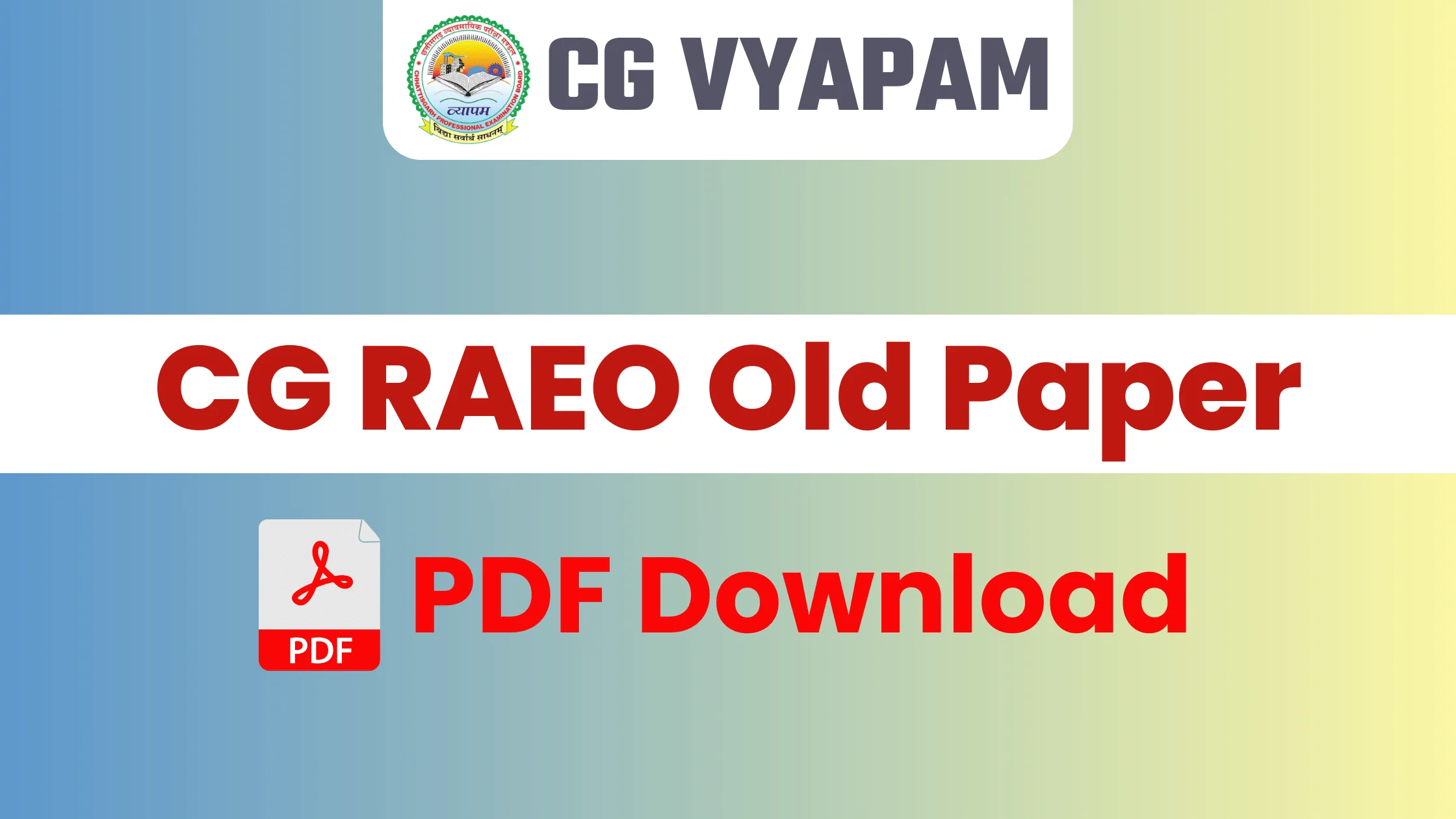 CG RAEO Previous Year Question Paper PDF